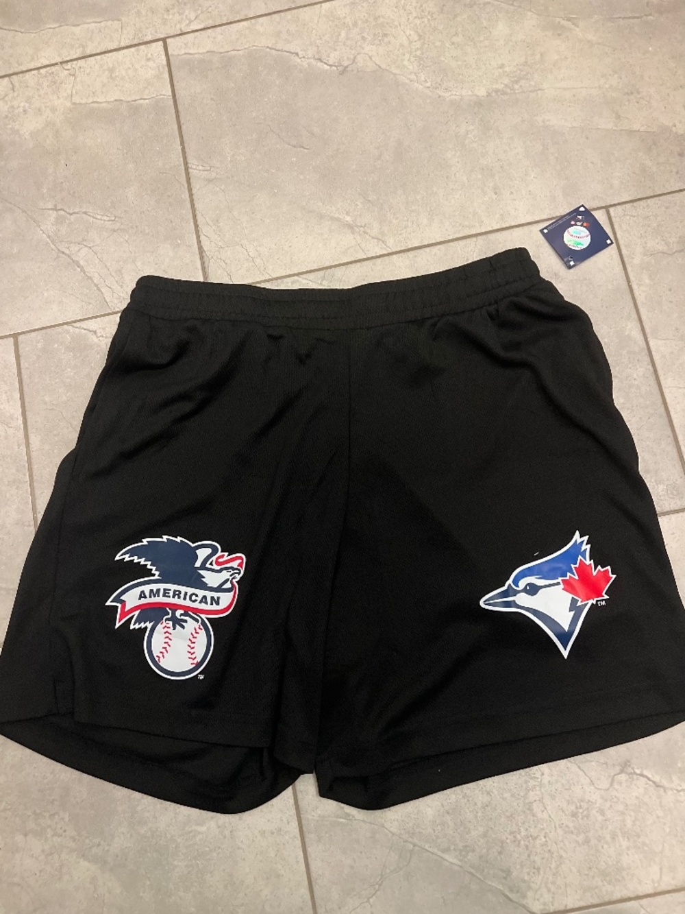 Genuine Merchandise Black Men's Athletic Shorts with Team Logos